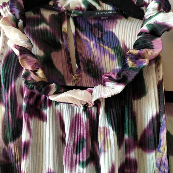 ELIE TAHARI floral top 100% silk - Xsmall petite - Picture 6 of 11